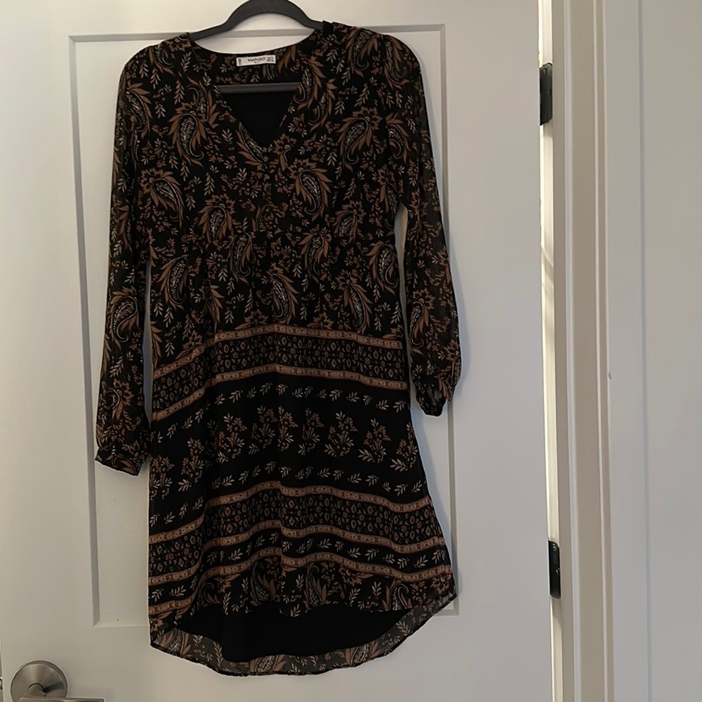 Mango long sleeve midi dress